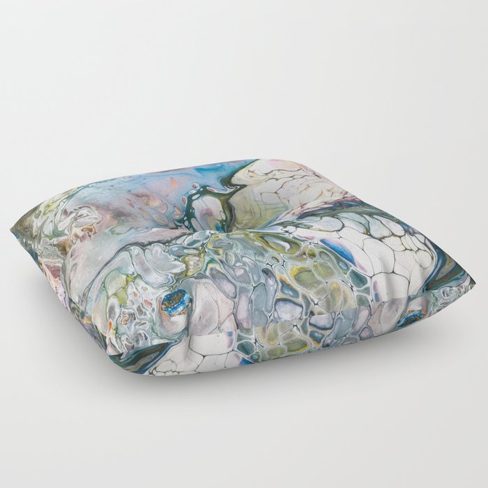 Sea and Land Acrylic Abstract Painting Floor Pillow