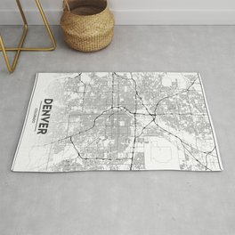 Minimal City Maps - Map Of Denver, Colorado, United States Rug