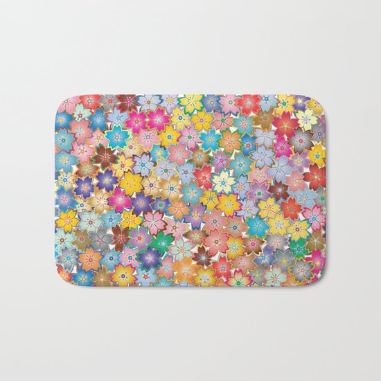 Cherry Blossom Flowers Bath Mat