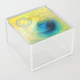 Counterbalance - Yellow And Blue Circle Abstract Art Acrylic Box