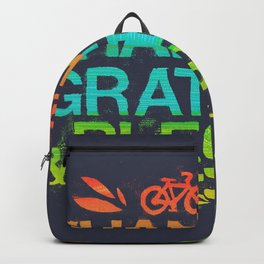 Thankful, Grateful & Blessed Backpack | Typography, Acrylic, Digital, Painting 