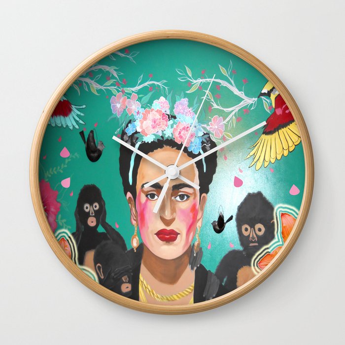 Frida Mural Painting Wall Clock