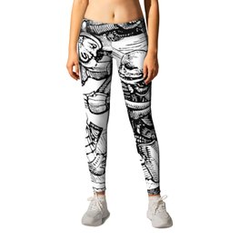 Death Killing a Soldier, Danse Macabre Leggings | Blackdeath, Plague, Blackplague, Death, Dansemacabre, Gothic, Knight, Woodcut, Morbid, Graphicdesign 