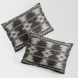 Southwestern Pattern 129 Black and Linen Pillow Sham
