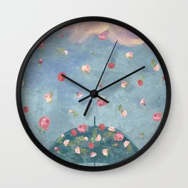 I Wished for a Rose Rain for You Wall Clock