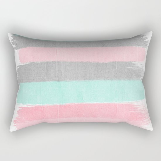 Martine - brushstrokes abstract minimal modern art print dorm college nursery gender neutral Rectangular Pillow