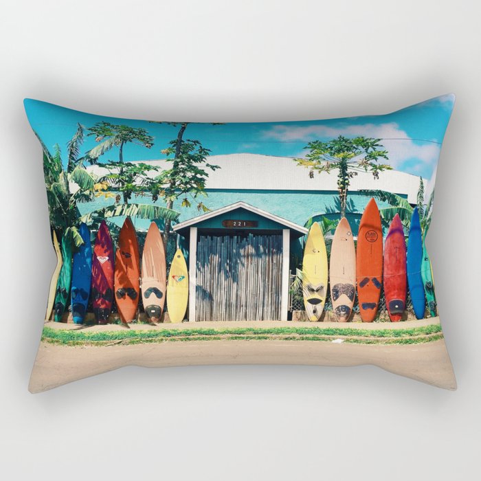 Surfboard Rainbow Rectangular Pillow