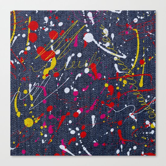 Paint splattered jeans Canvas Print