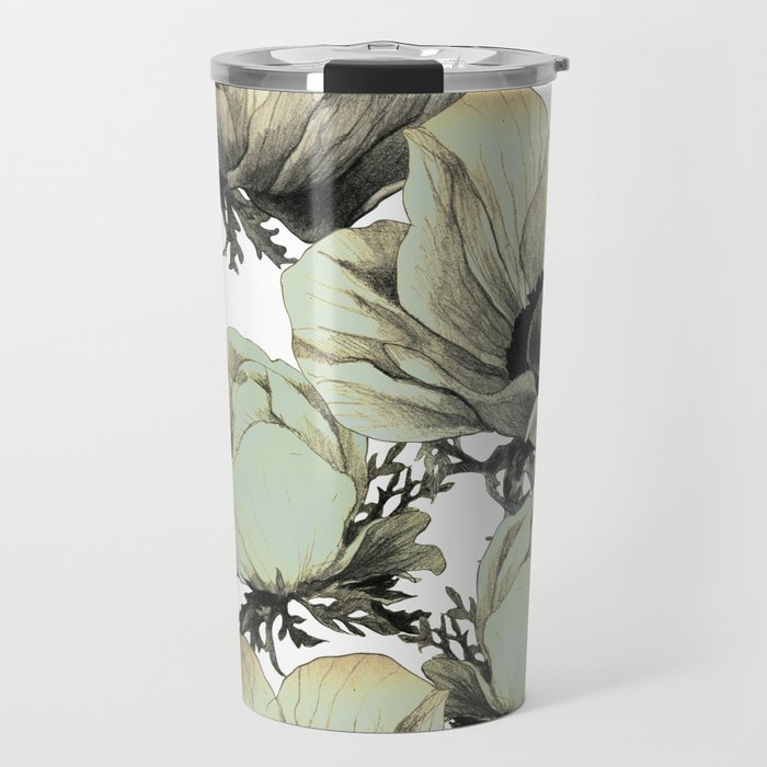 anemone flowers (white background) Travel Mug