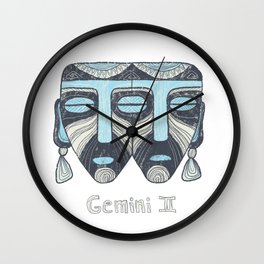 Gemini. Zodiac Sign. Wall Clock