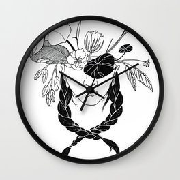Floral Mask Wall Clock