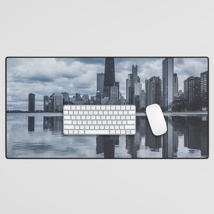 USA Photography - Chicago Willis Tower Black And White Desk Mat
