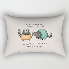 Raccoons Wearing Baggy Pantaloons Rectangular Pillow
