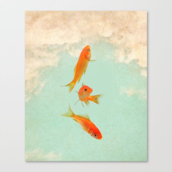 Goldfish in the sky Canvas Print