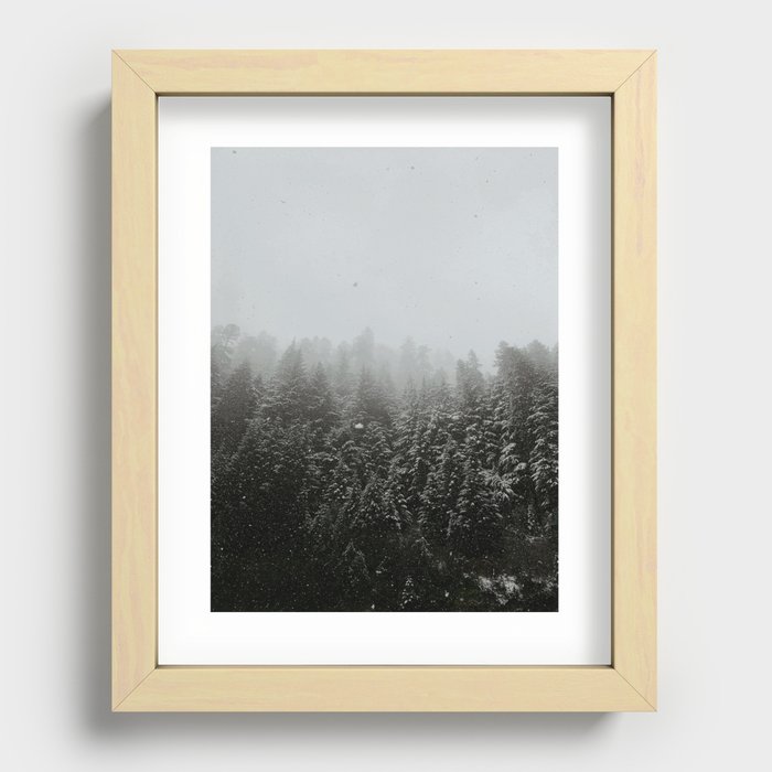 Snow on Mount Rainier Recessed Framed Print
