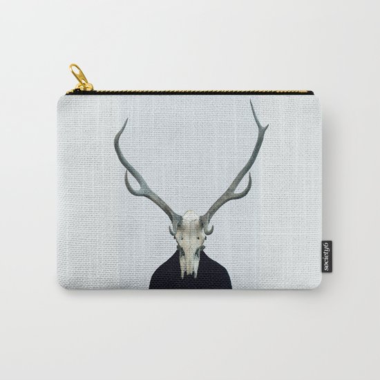 Living Skull and Horns Carry-All Pouch