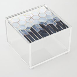 Soft Blue Hexagons Acrylic Box