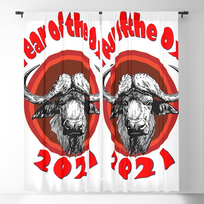 Year of the Ox 2 Transparent Background Blackout Curtain