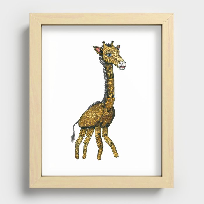 The Hinged Giraffe Recessed Framed Print