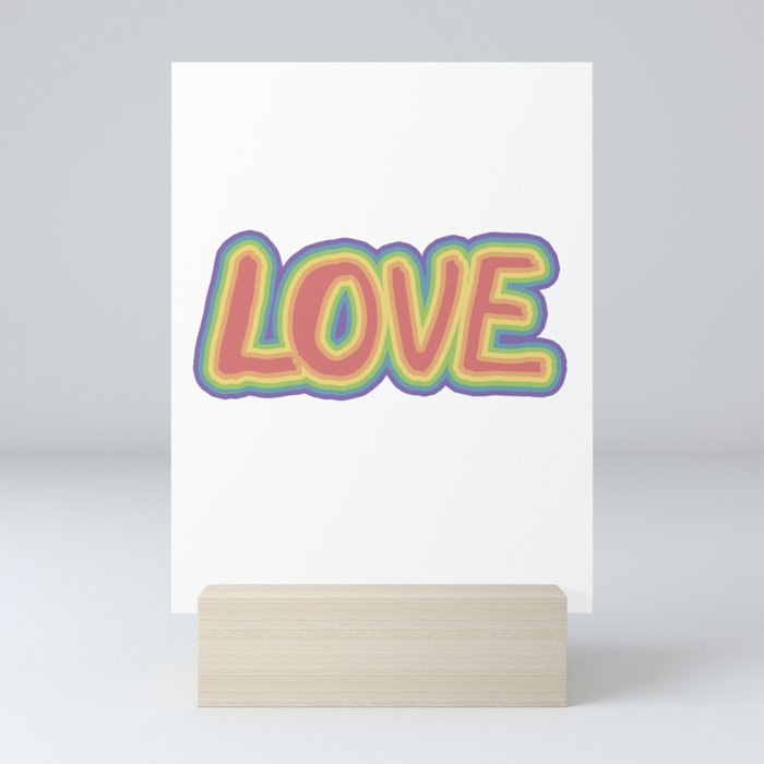 Love - Pride Rainbow Mini Art Print