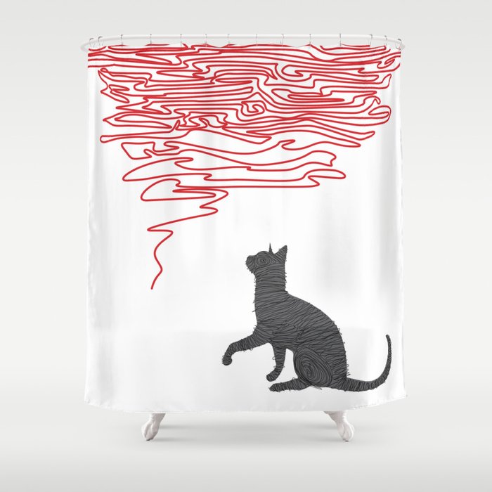 Cat & Wool Shower Curtain