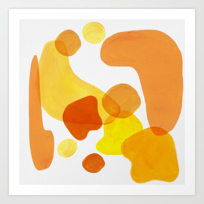 Orange abstract hues painting Art Print