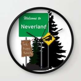 Neverland signs Wall Clock | Children, Nature, Movies & TV, Funny 