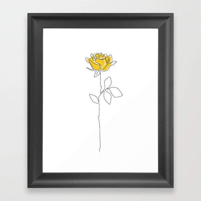 Lemon Rose Framed Art Print