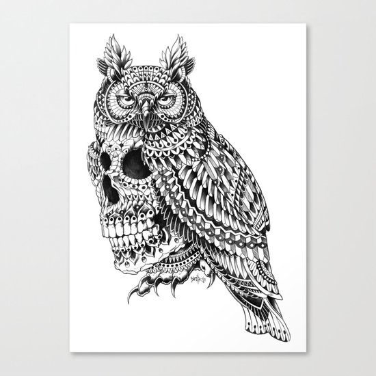 Great Horned Skull Canvas Print