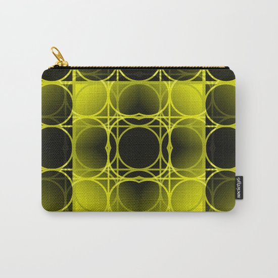Circles, Grids and Shadows in Black and Yellow Carry-All Pouch