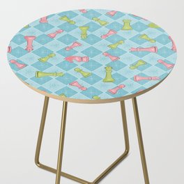 Pastel Retro Atomic Age Chess Side Table