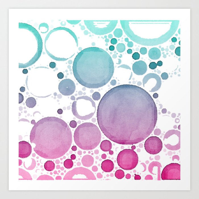 Watercolour Bubbles Art Print