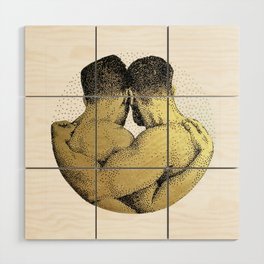 The Pair - NOODDOODs (gold doesn't print shiny) Wood Wall Art