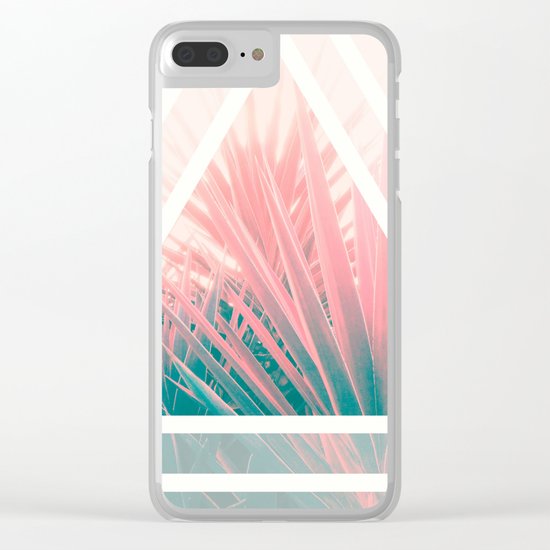 Pastel Palms into Triangle Clear iPhone Case