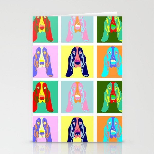 Basset Hound Dog Pop Art Stationery Cards