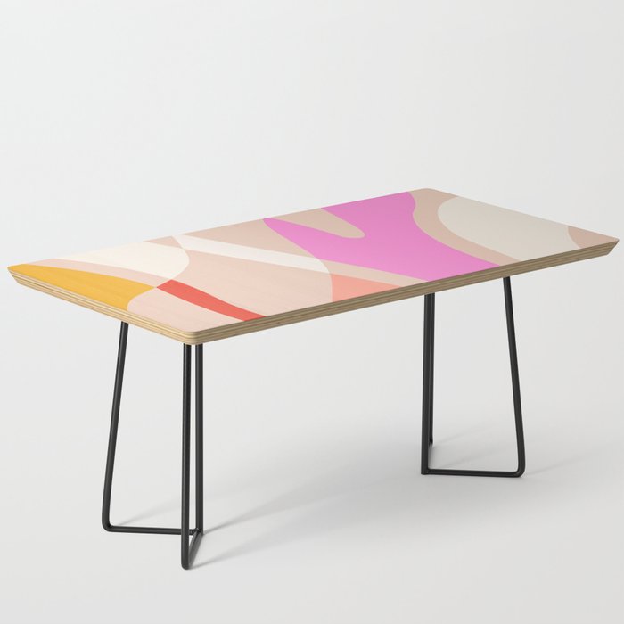 Liquid check retro abstract pattern in pink, red, yellow Coffee Table