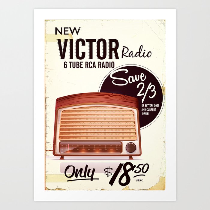 Vintage American radio advert Art Print