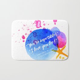 Percy Jackson Percabeth House of Hades "I love you too!" Quote Bath Mat | Books, Houseofhades, Bookish, Percabeth, Bookquotes, Heroesofolympus, Graphicdesign, Watercolor, Pop Art, Typography 