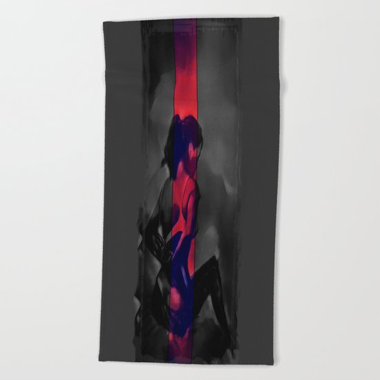 Charcoal and Lace Beach Towel