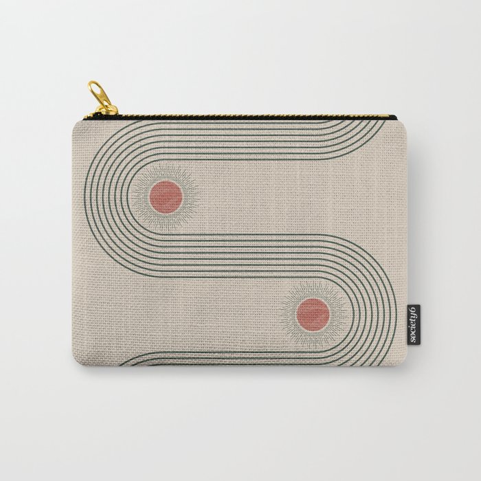 Mid century modern minimalist print with contemporary geometric moon phases Carry-All Pouch