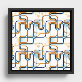 A subway map. Seamless pattern. Vector illustration. Framed Canvas