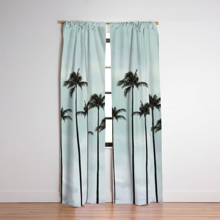 Palm Tree Landscape Photography Sunset Clouds Blue Sky Minimalism Blackout Curtain By Wildhood