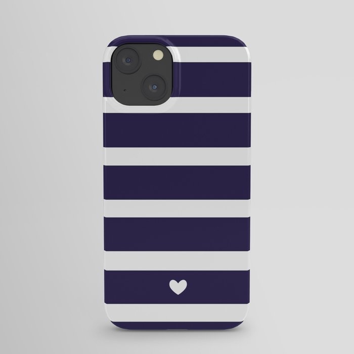 Preppy Navy Blue Stripes iPhone Case