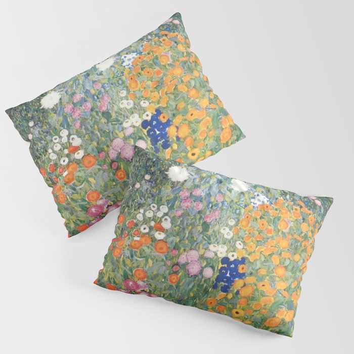 Gustav Klimt Flower Garden Pillow Sham by colorfuldesigns Society6
