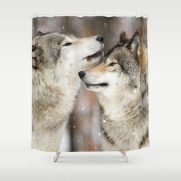 Winter Wolves Shower Curtain