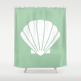 Seashell (sage green/white) Shower Curtain