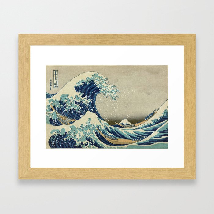 The Classic Japanese Great Wave off Kanagawa Print by Hokusai Framed Art Print