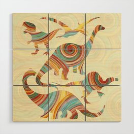 Vibrant Dinosaurs Wood Wall Art