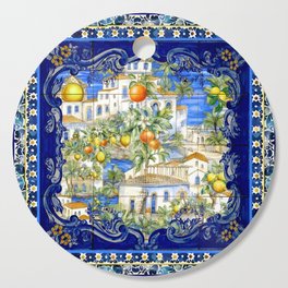 Elegant Sicilian Positano citrus garden artwork Cutting Board