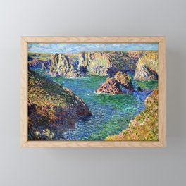 Claude Monet Seashore at Belle Isle Framed Mini Art Print